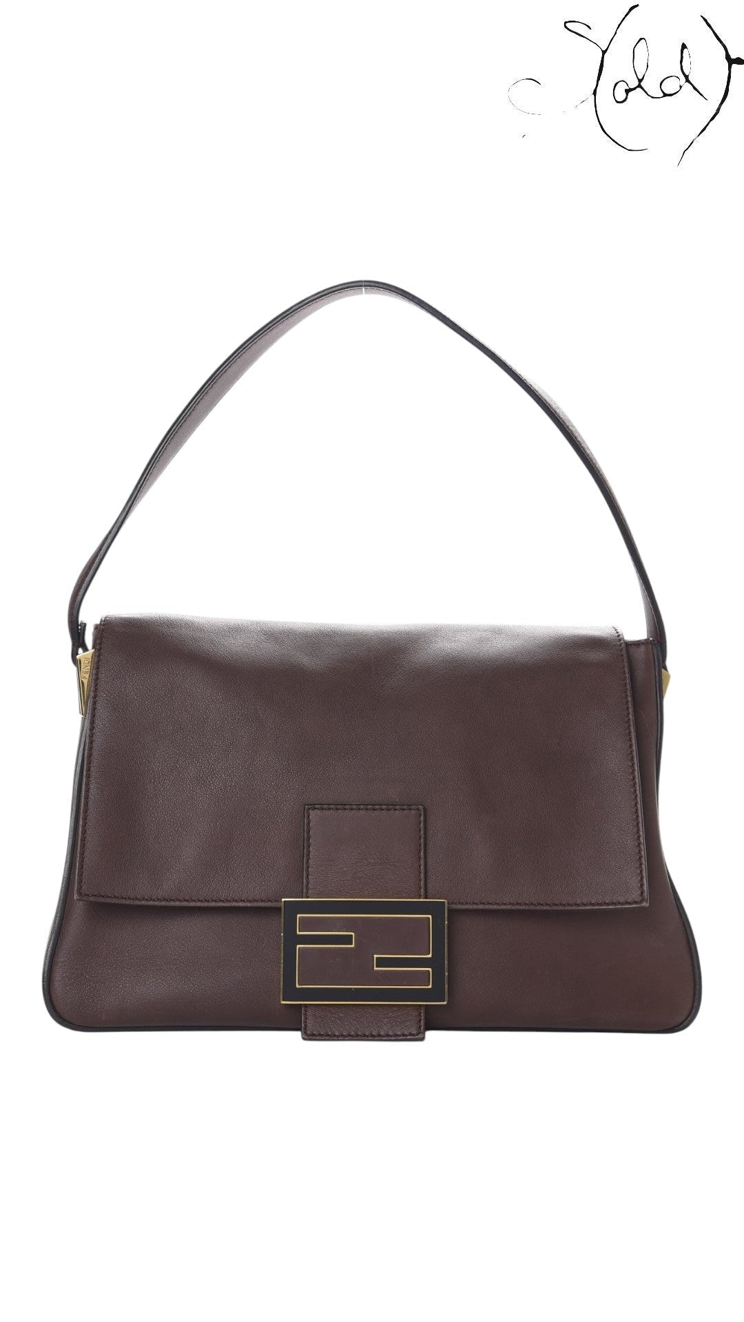 Fendi Big Forever Mama Baguette Brown Calfskin front view