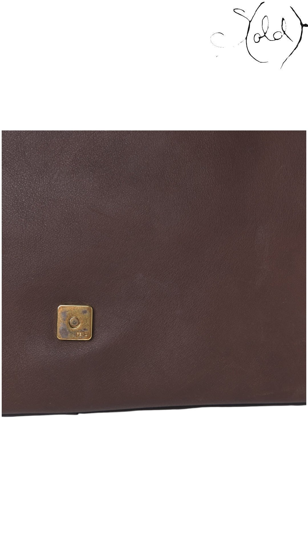 Fendi Big Forever Mama Baguette Brown Calfskin corner detail