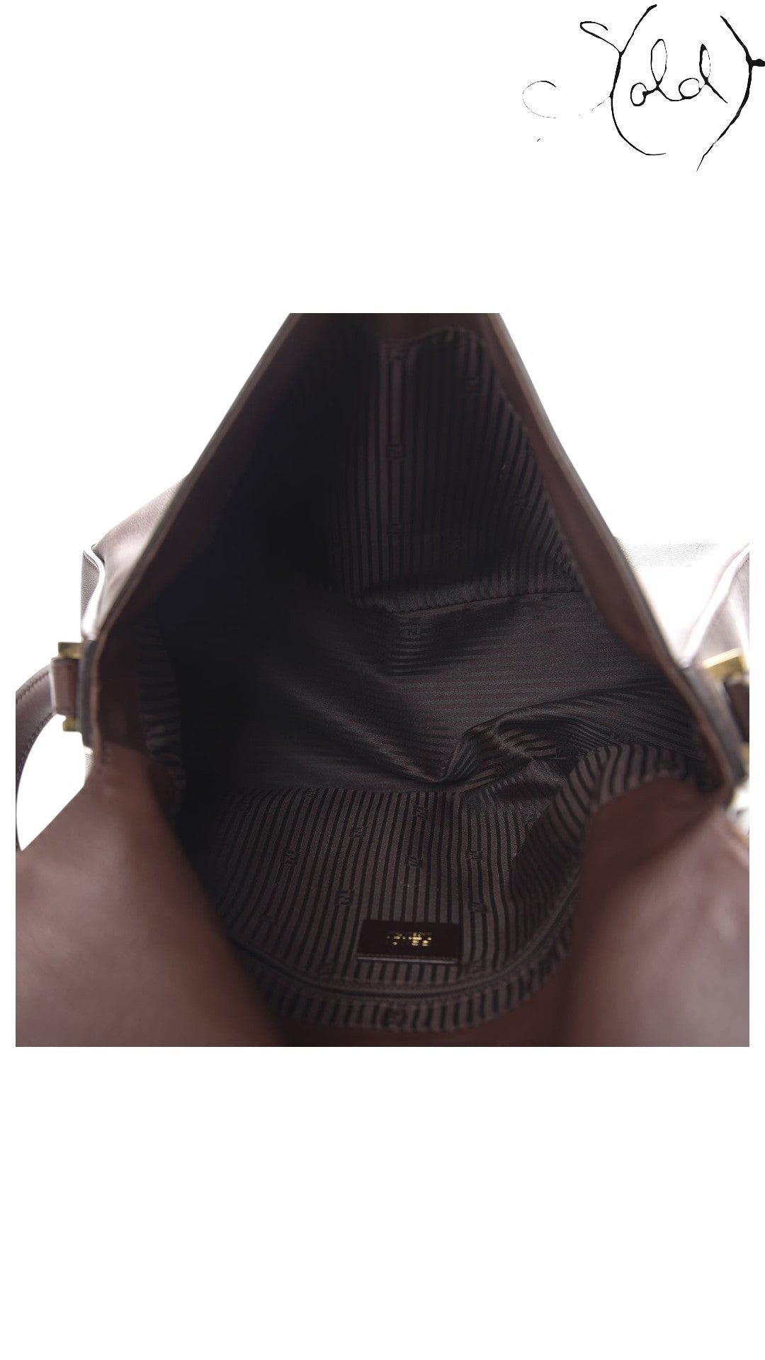 Fendi Big Forever Mama Baguette Brown Calfskin back view