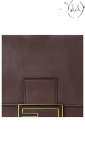 Fendi Big Forever Mama Baguette Brown Calfskin leather detail