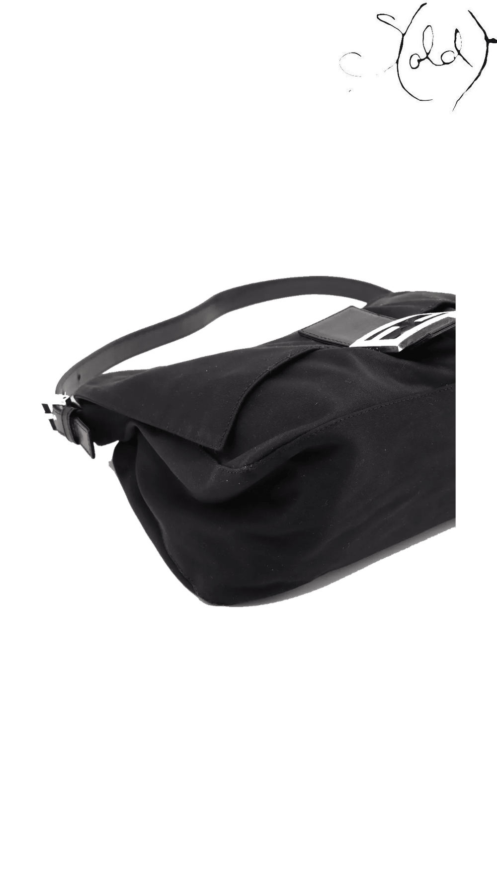 Fendi Mamma Baguette black jersey shoulder bag 26325 - view 4