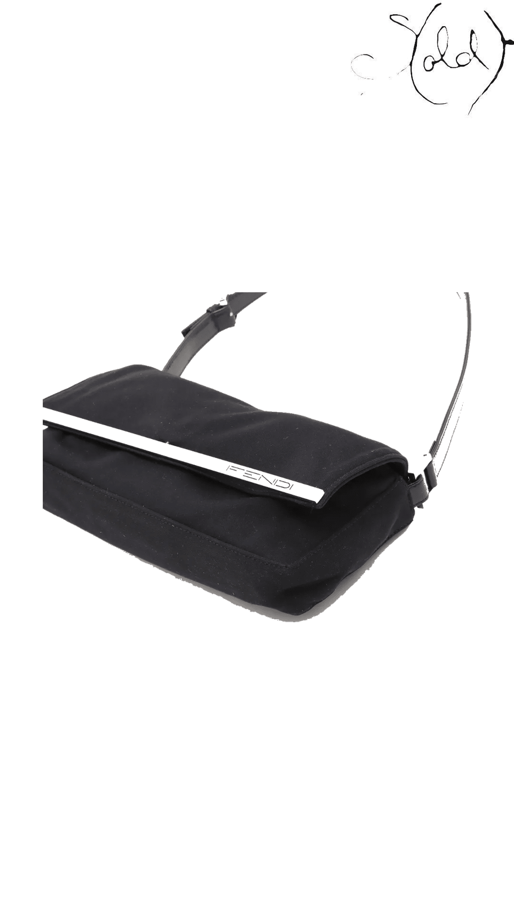 Fendi Small Mamma Baguette black jersey shoulder bag - view 3