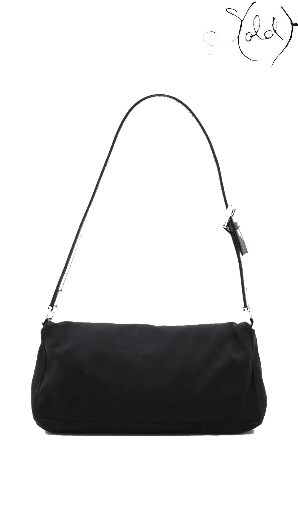 Fendi Small Mamma Baguette black jersey shoulder bag - view 2