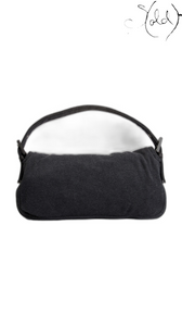 Fendi Baguette 26424 Grey Cotton Shoulder Bag 3