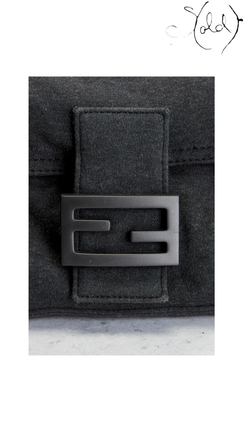 Fendi Baguette 26424 Grey Cotton Shoulder Bag 6