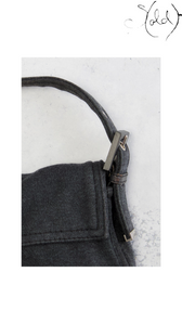 Fendi Baguette 26424 Grey Cotton Shoulder Bag 7