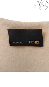 Sold Attire Fendi ivory wool sleeveless dress, size 38, with black label showing 'Made in Italy' and yellow 'FENDI' logo.
