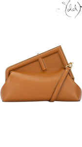 Fendi First Small Caramel Nappa Leather Clutch, Interior view | Sold Attire