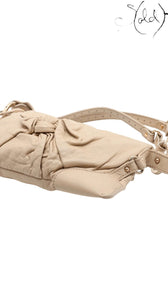 Sold Attire beige leather Fendi Knot shoulder bag with gold-tone hardware and knotted detail.