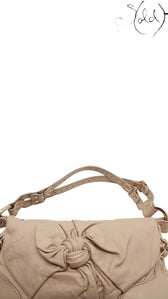 Sold Attire beige leather Fendi Knot shoulder bag with gold-tone hardware and knotted bow detail.