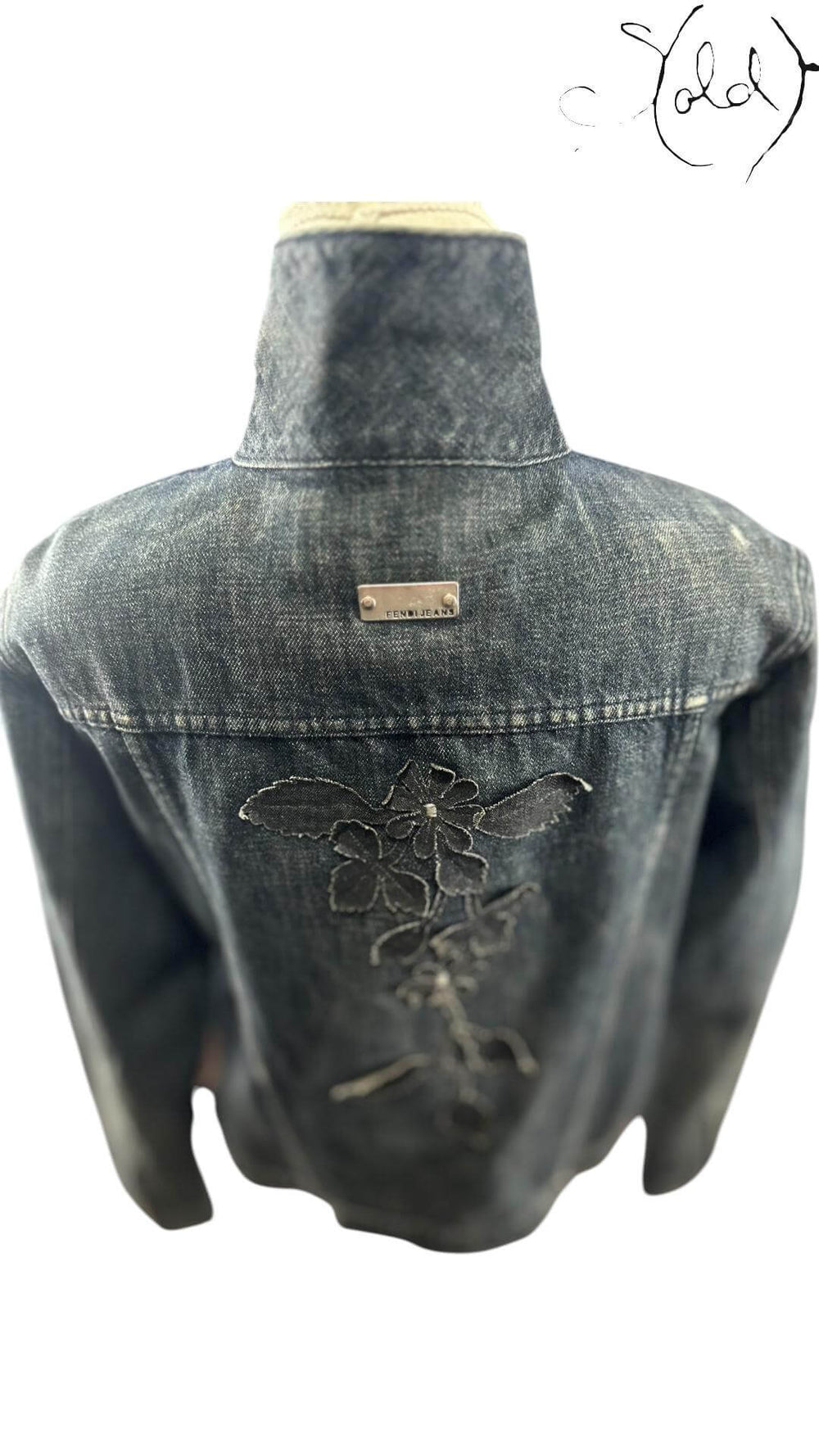 Fendi Jeans Floral Denim Jacket – Embroidered Archive, Side view | Sold Attire