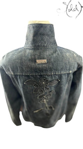 Fendi Jeans Floral Denim Jacket – Embroidered Archive, Side view | Sold Attire