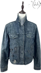 Fendi Jeans Floral Denim Jacket – Embroidered Archive, Back view | Sold Attire