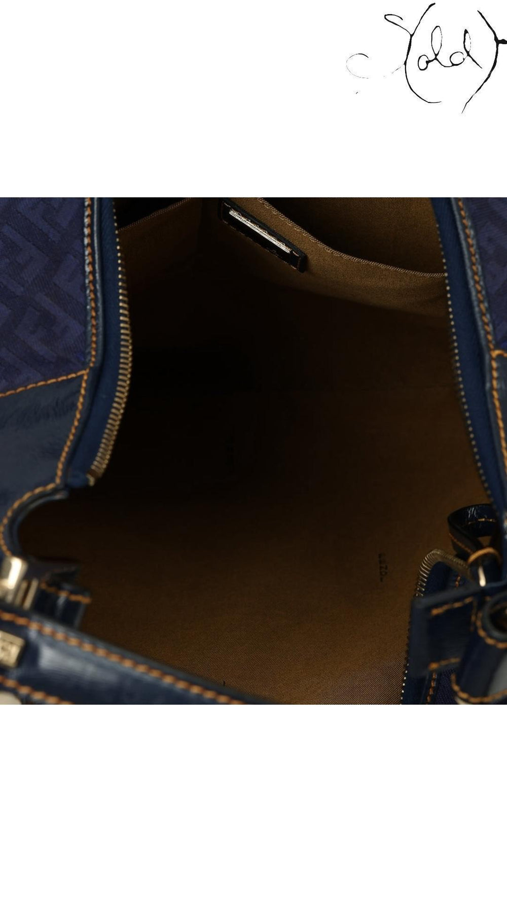 Fendi Mama Baguette Blue Shoulder Bag, Detail view | Sold Attire