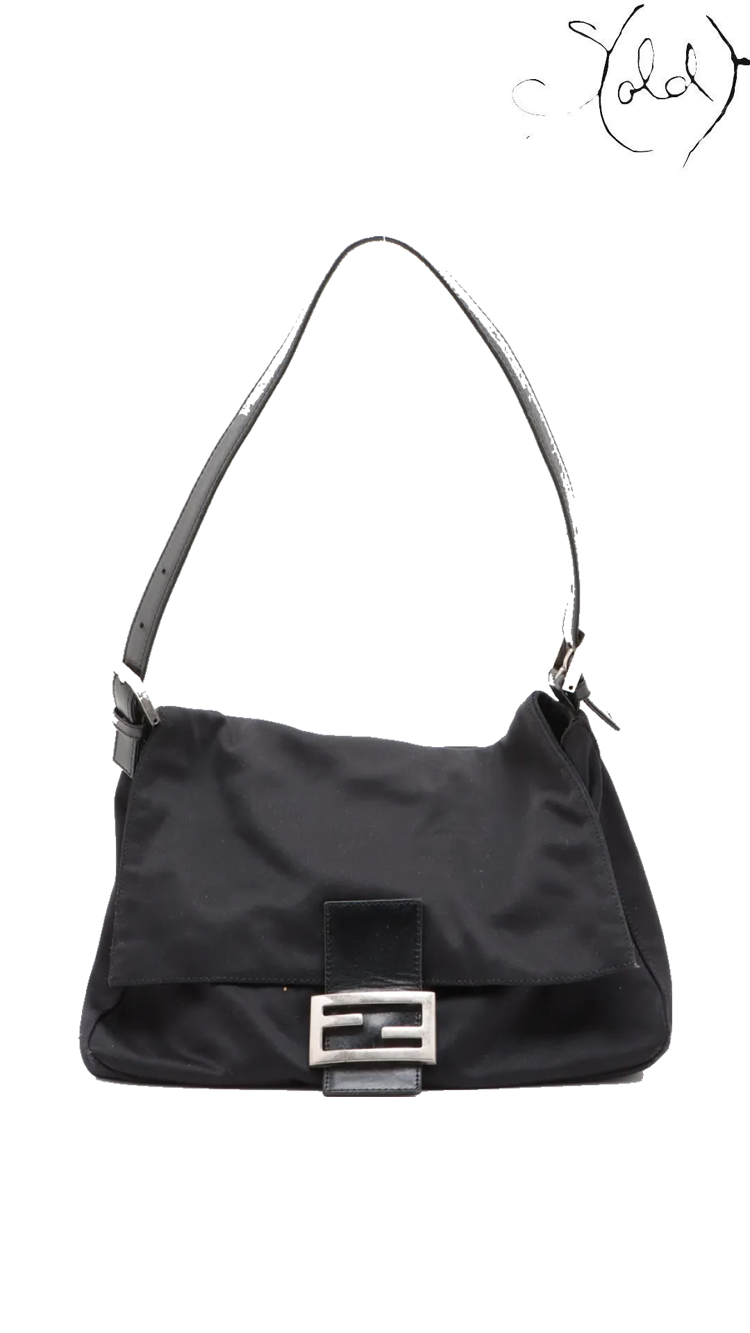 Fendi Mamma Baguette black jersey shoulder bag 26325 - view 1