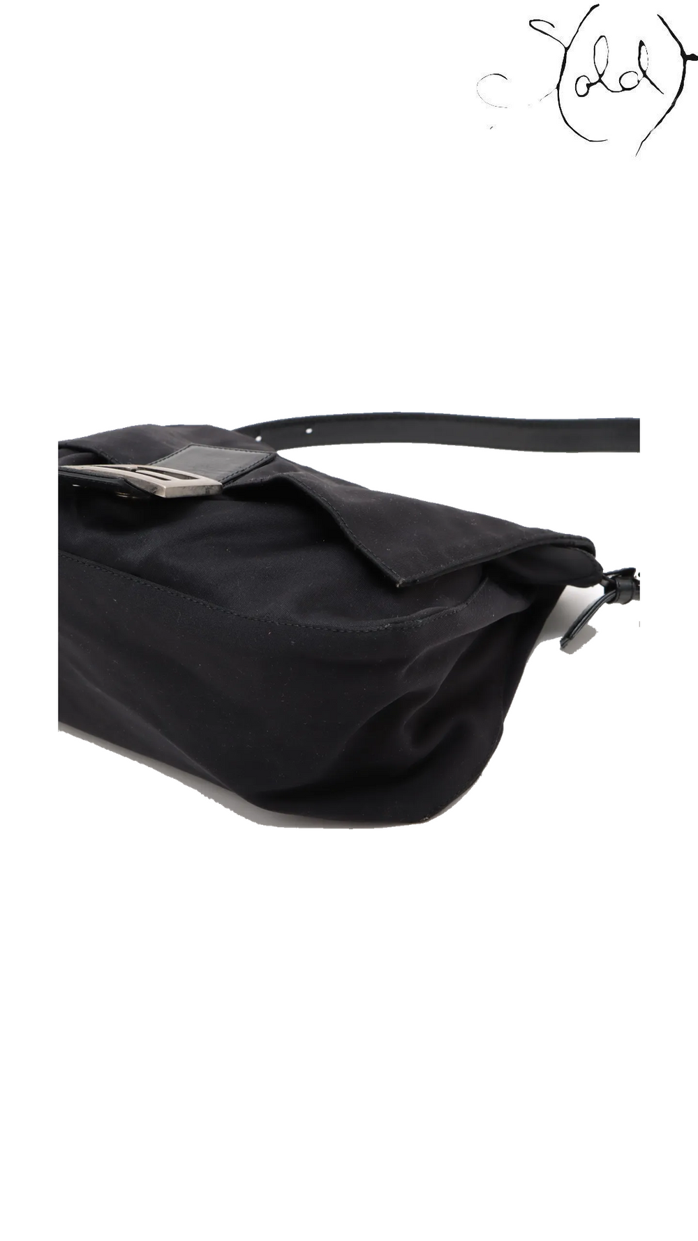 Fendi Mamma Baguette black jersey shoulder bag 26325 - view 3