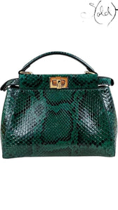 Fendi Mini Peekaboo – Emerald Python, Authenticated Pre-Owned | Sold Attire