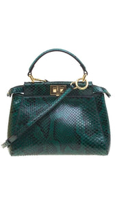 Fendi Mini Peekaboo – Emerald Python, Hardware detail | Sold Attire