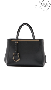 Fendi Petit 2Jours Black Leather Bag 8BH253 front view