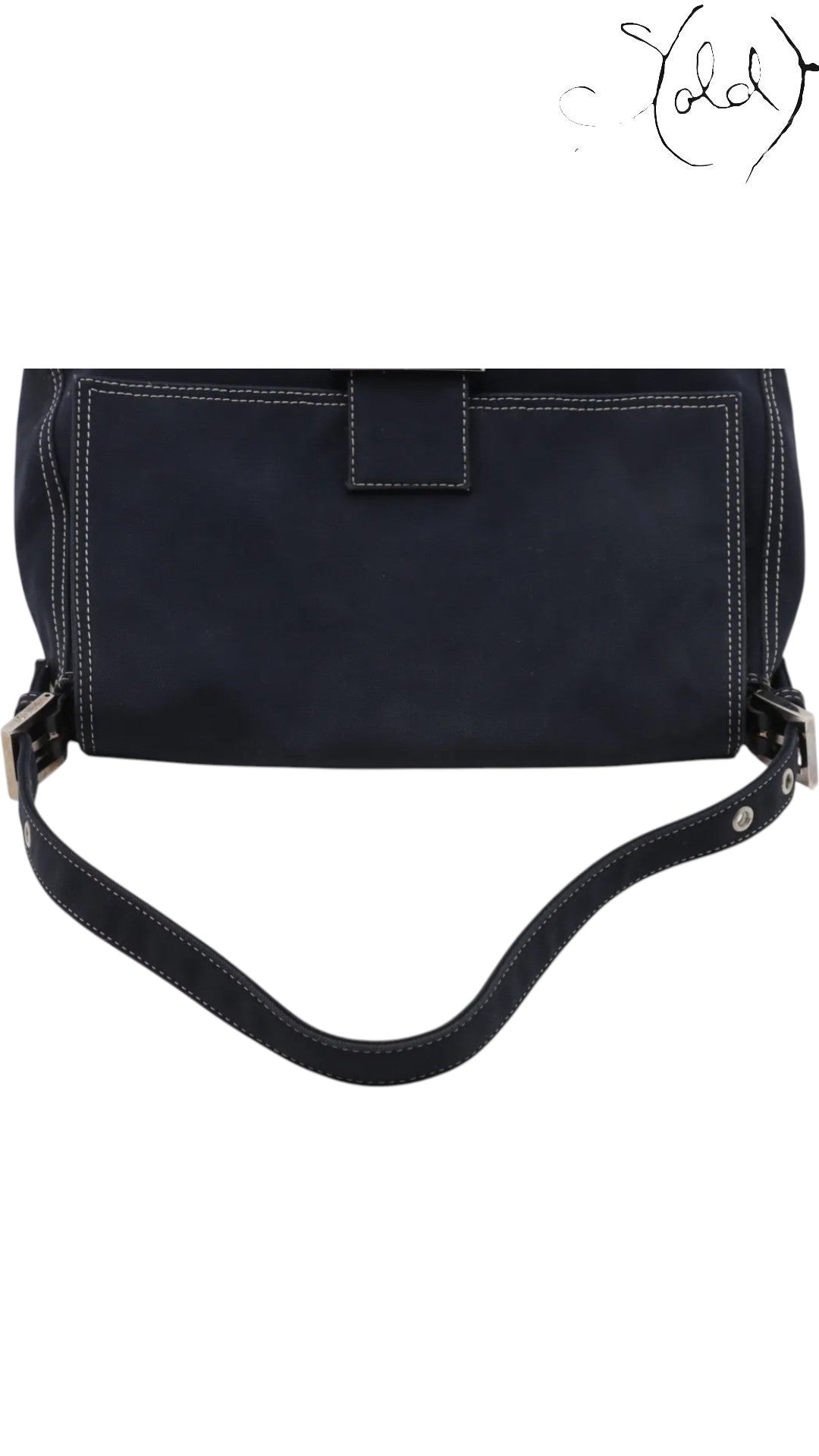Fendi Mama Denim Shoulder Bag Blue Limited Edition — Hardware detail | Sold Attire