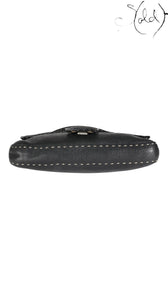 Fendi Selleria Baguette Black Calfskin - interior stamp detail | Sold Attire