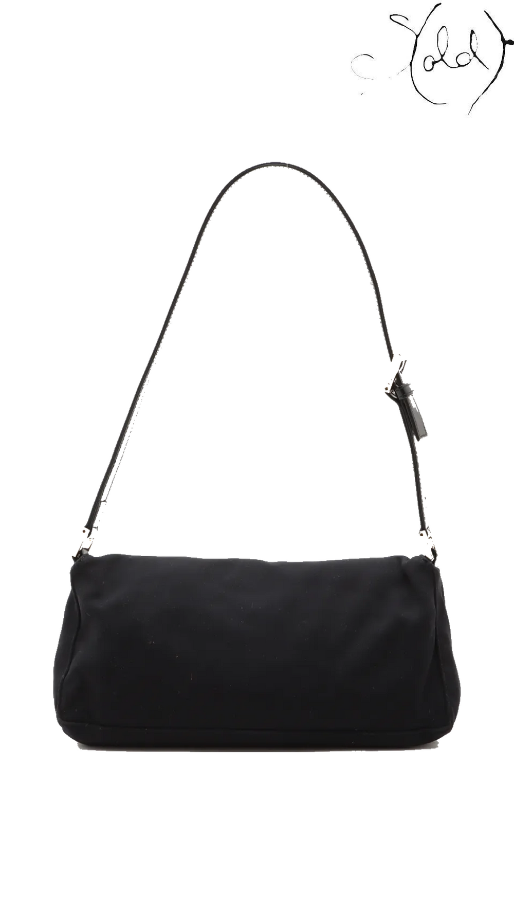 Fendi Small Mamma Baguette black jersey shoulder bag - view 2