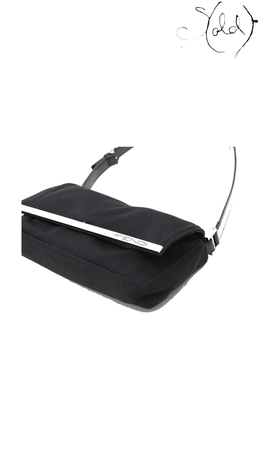 Fendi Small Mamma Baguette black jersey shoulder bag - view 3
