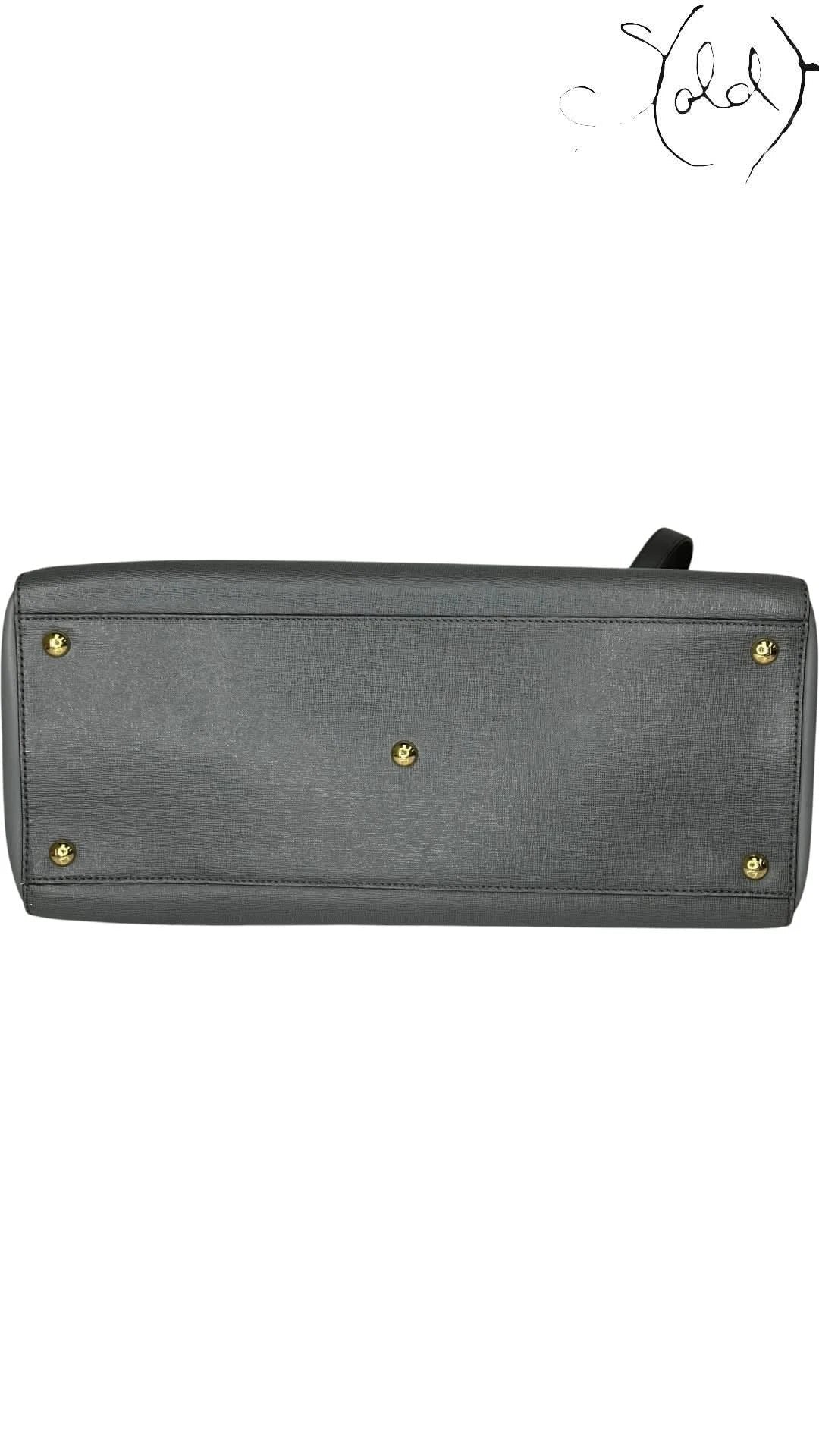 Fendi Tote Bag Fendi Petite 2Jours Leather Tote Grey Elite