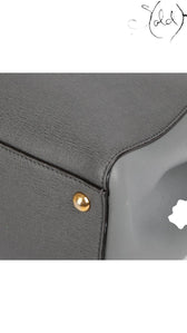 Fendi Petite 2Jours Leather Tote Grey Elite, Hardware detail | Sold Attire