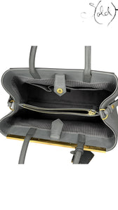 Fendi Petite 2Jours Leather Tote Grey Elite, Base view | Sold Attire