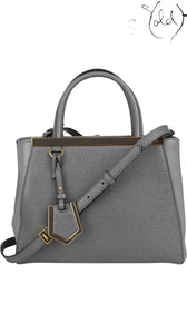 Fendi Petite 2Jours Leather Tote Grey Elite, Authenticated Pre-Owned | Sold Attire