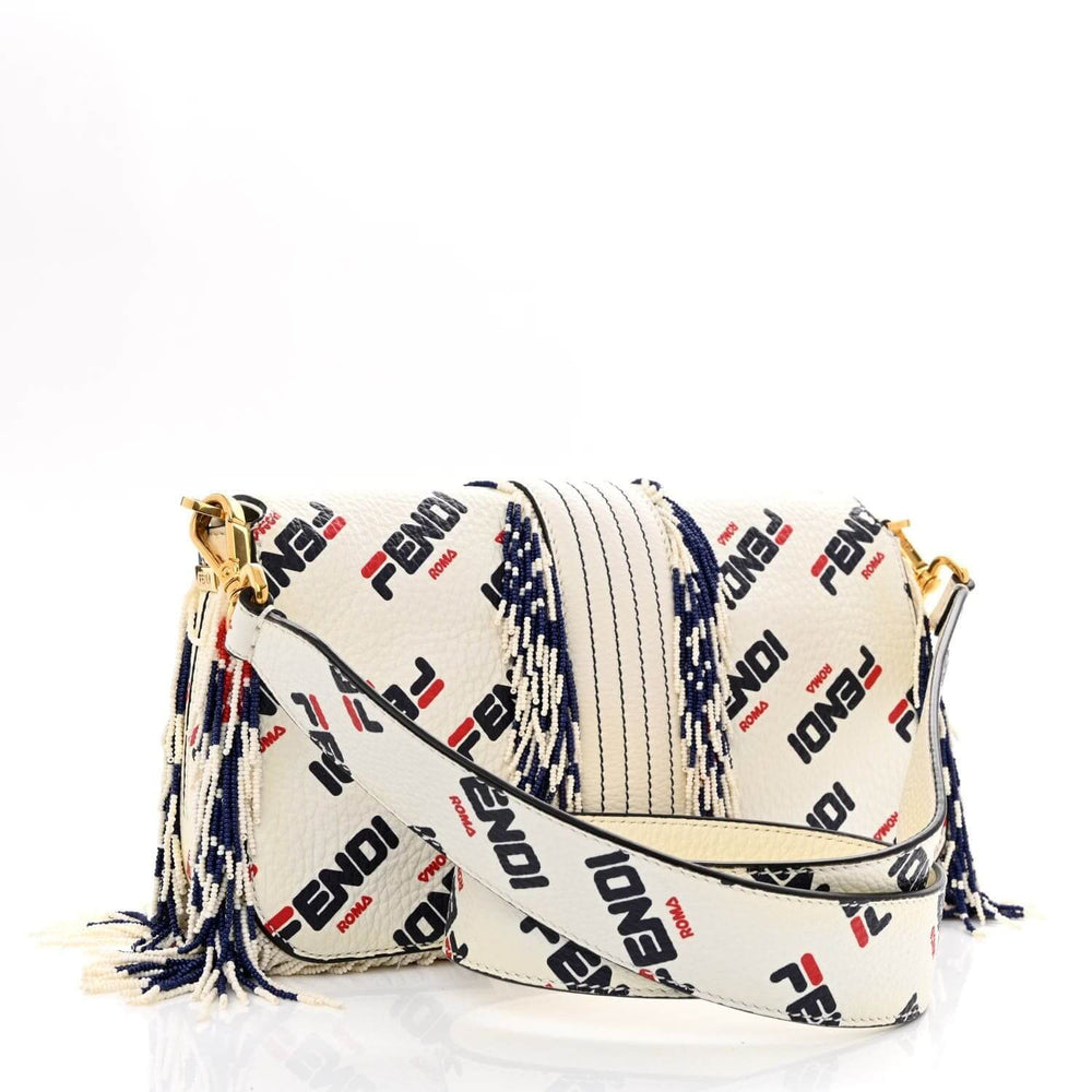 Fendi x Fila Calfskin Beaded Fringe Baguette Shoulder Bag – Sport-Lux Redux, Back view | Sold Attire