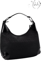 FENDI Zucchino Monogram Hobo – Black Canvas & Leather, Interior view | Sold Attire