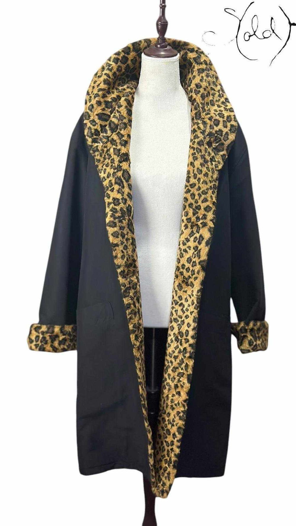 Giancarlo Valentino Leopard-Lined Coat – Statement Elegance, Base view | Sold Attire