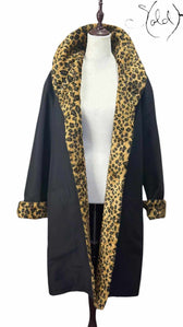 Giancarlo Valentino Leopard-Lined Coat – Statement Elegance, Base view | Sold Attire