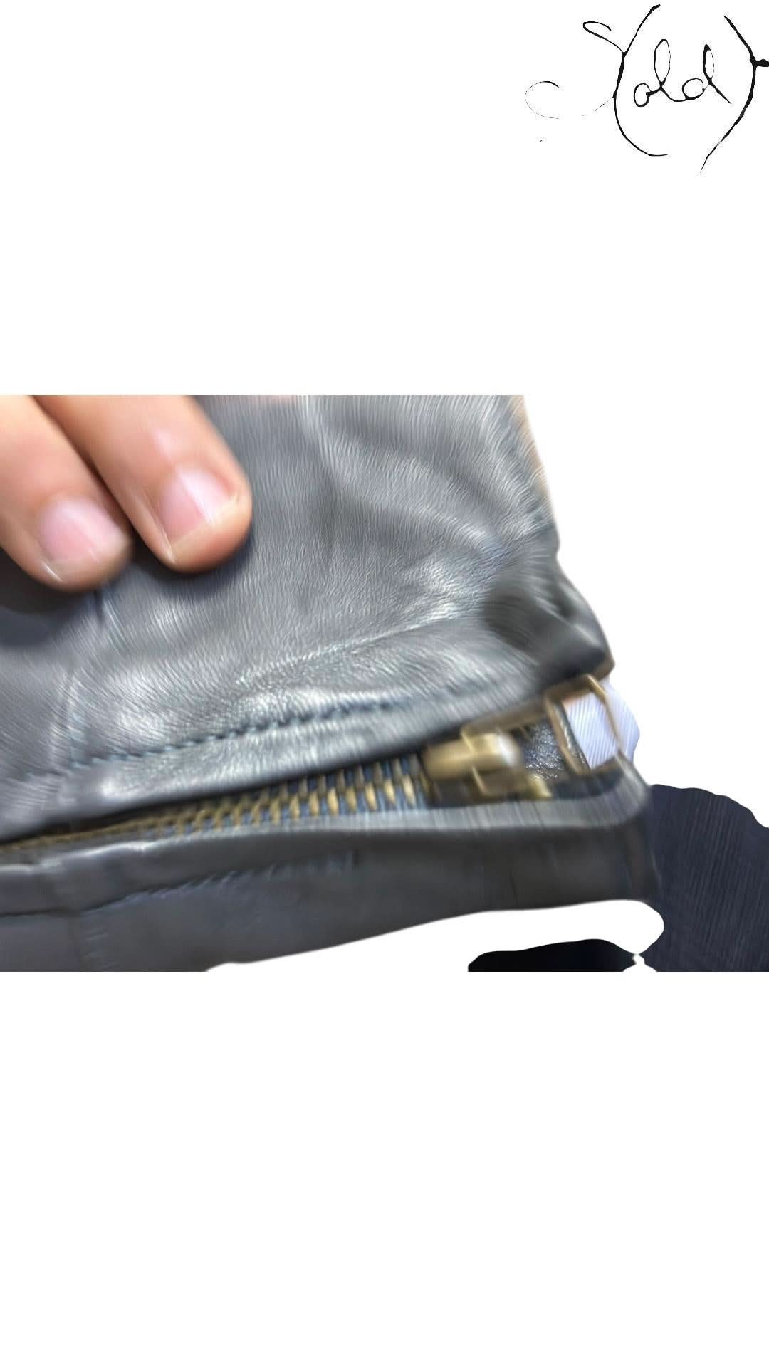 Gianni Versace Leather Biker Jacket Grey 1990s Size XS | Sold AttireLeather JacketVersaceSold Attire