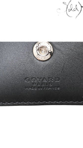 Sold Attire Goyard Saint Louis PM pouch interior with silver-tone snap button and embossed logo stamp
