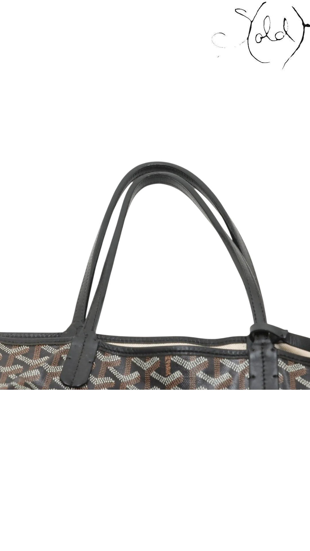 Sold Attire black Goyard Saint Louis PM tote bag featuring signature Goyardine coated canvas and leather handles.