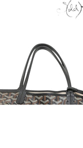 Sold Attire black Goyard Saint Louis PM tote bag featuring signature Goyardine coated canvas and leather handles.