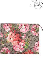 Gucci 2010s GG Supreme Monogram Blooms Large Cosmetic Case, Authenticated Pre-Owned | Sold Attire