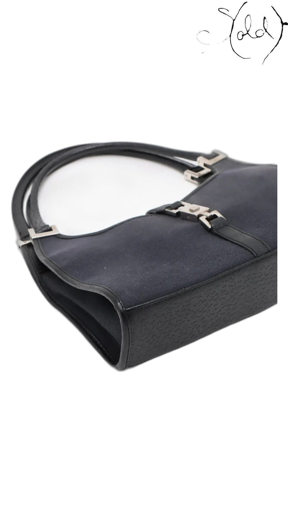 gucci jackie navy black canvas, detail view 3