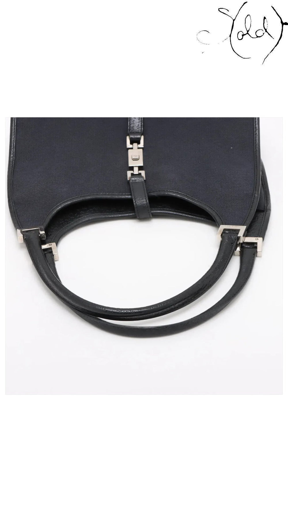 gucci jackie navy black canvas, detail view 4