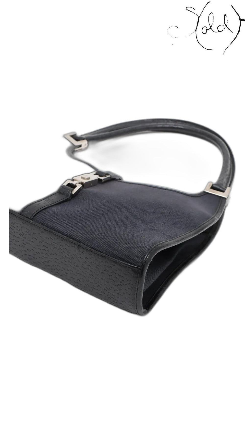 gucci jackie navy black canvas, detail view 2