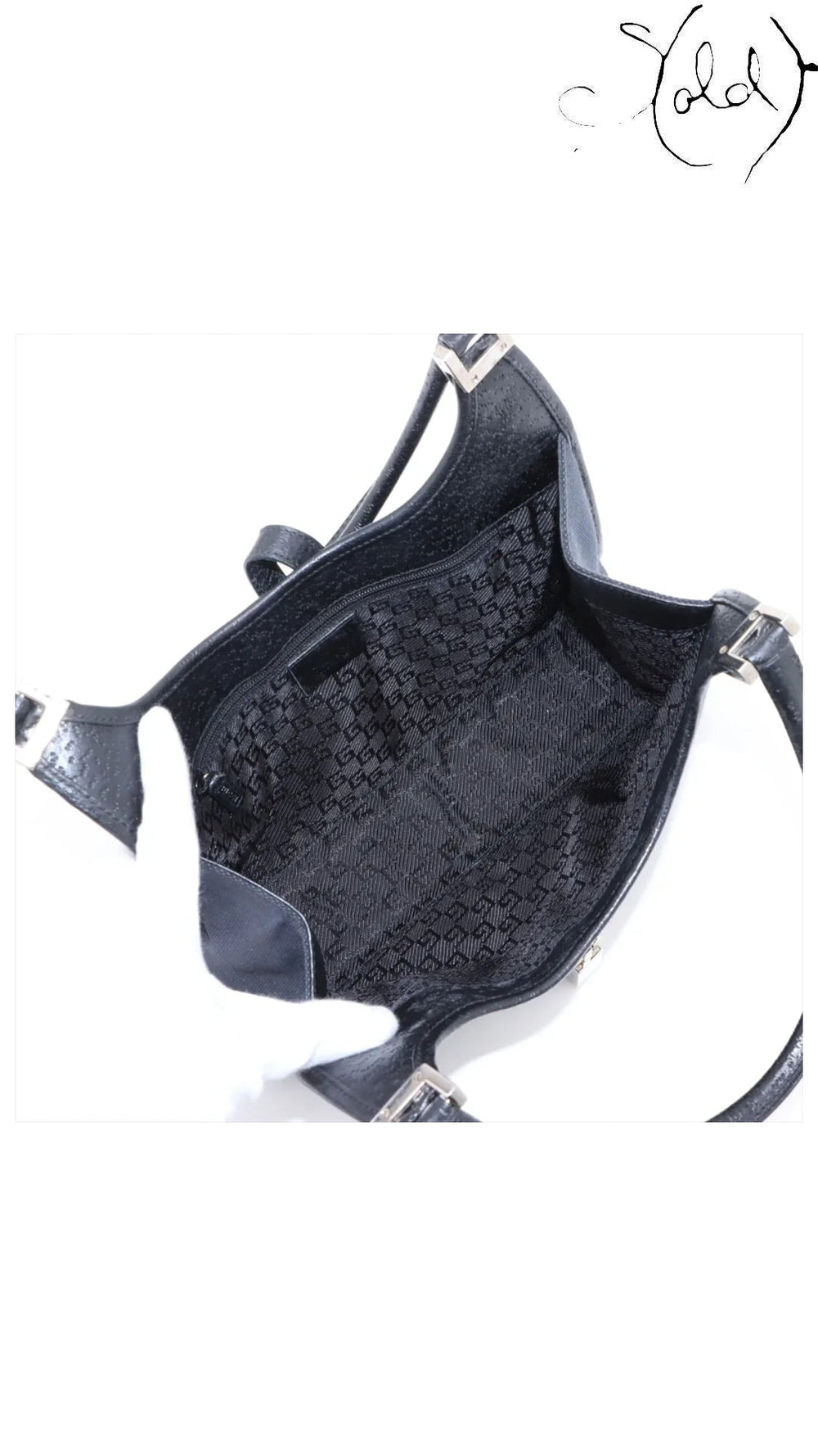 gucci jackie navy black canvas, detail view 6