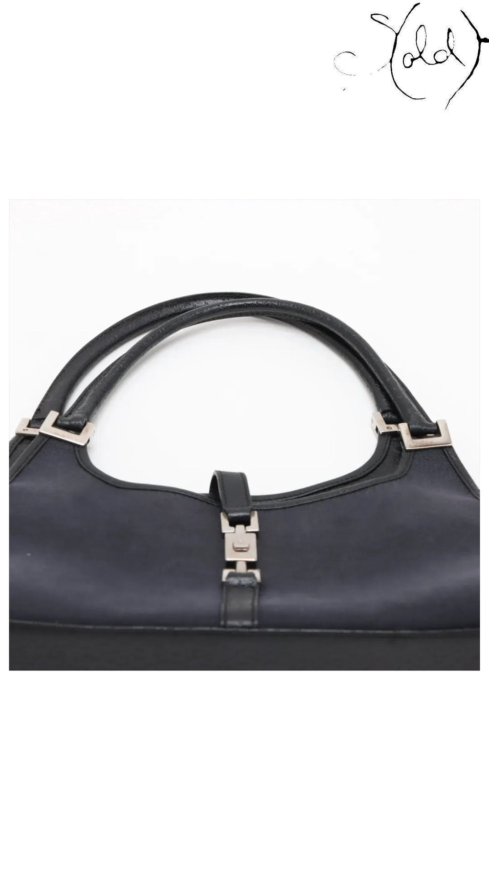 gucci jackie navy black canvas, detail view 5