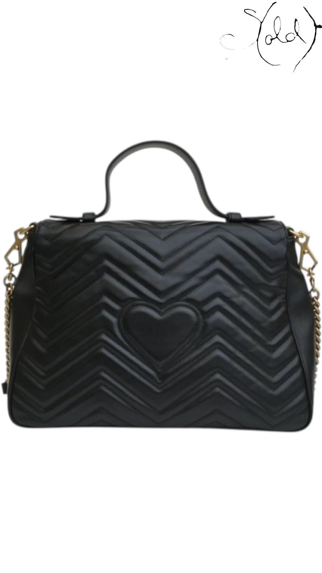 Gucci Black GG Marmont Top Handle Bag | Sold Attire - Sold Attire