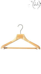 Sold Attire Gucci Tom Ford era archival beige plastic hanger with velvet shoulder grips and metal hook.