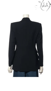Sold Attire Gucci Tom Ford era black wool blazer with tailored shoulders and narrow lapel, size 40.