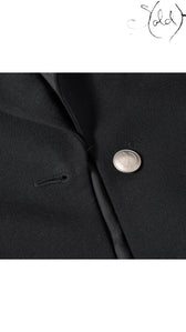 Sold Attire Gucci Tom Ford era black wool blazer with silver GG button and buttonhole. Tailored fit.