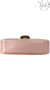 Gucci Dusty Pink GG Marmont Mini Matelassé Shoulder Bag, Detail view | Sold Attire